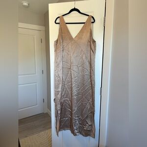 Elegant Tan Sleeveless Dress